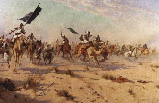 Robert Talbot Kelly The Flight of the Khalifa after his defeat at the battle of Omdurman, 2nd September 1898 France oil painting art